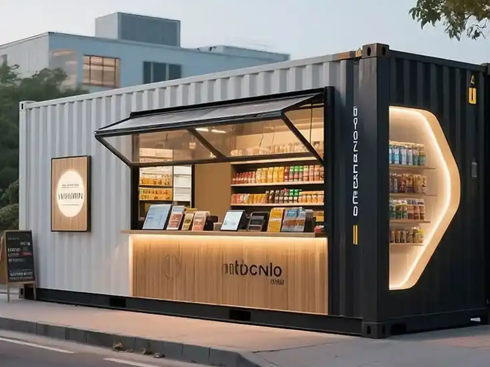 Shipping containers prepared for commercial use in Dubai