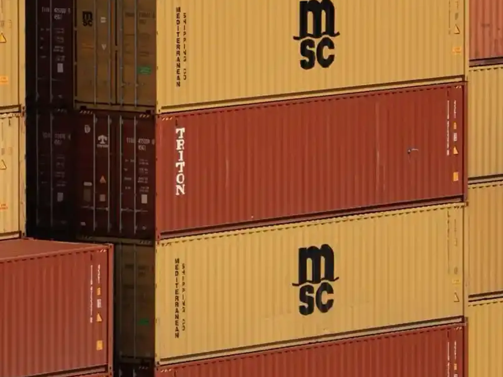 Close view of shipping container doors and structure on a UAE site