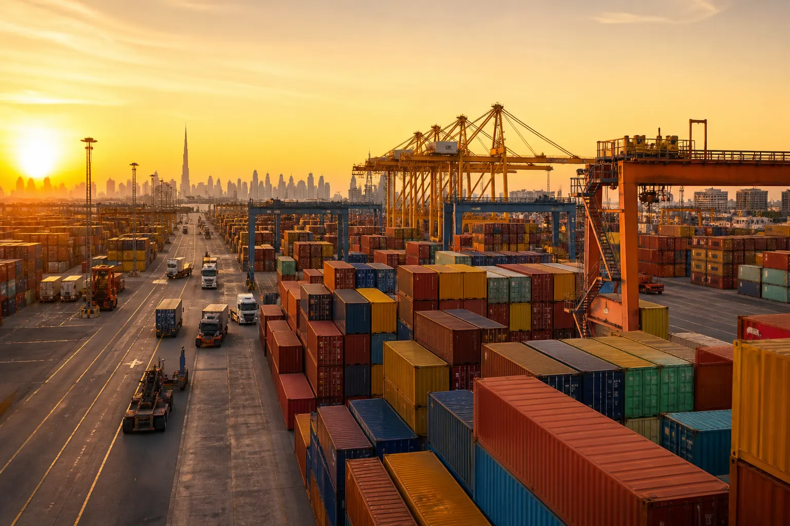 Container logistics and delivery across the UAE