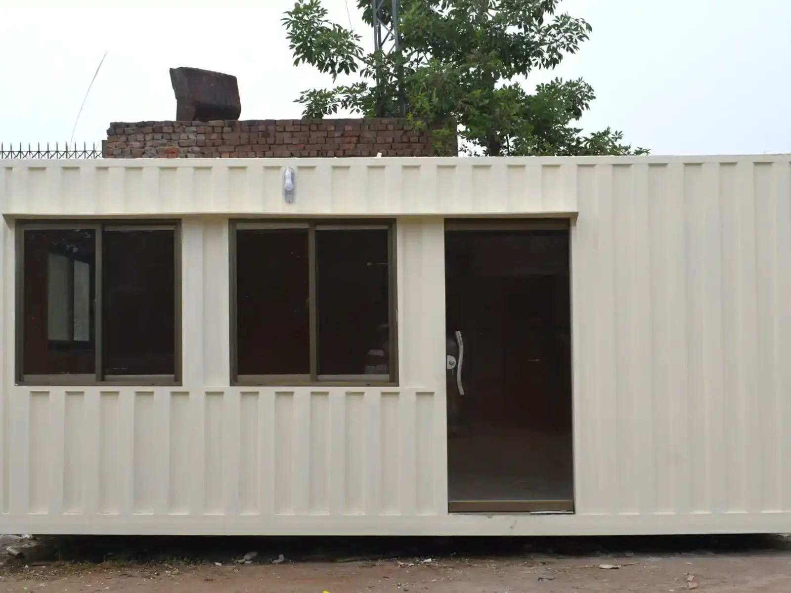 Office container with windows and doors at a UAE project site